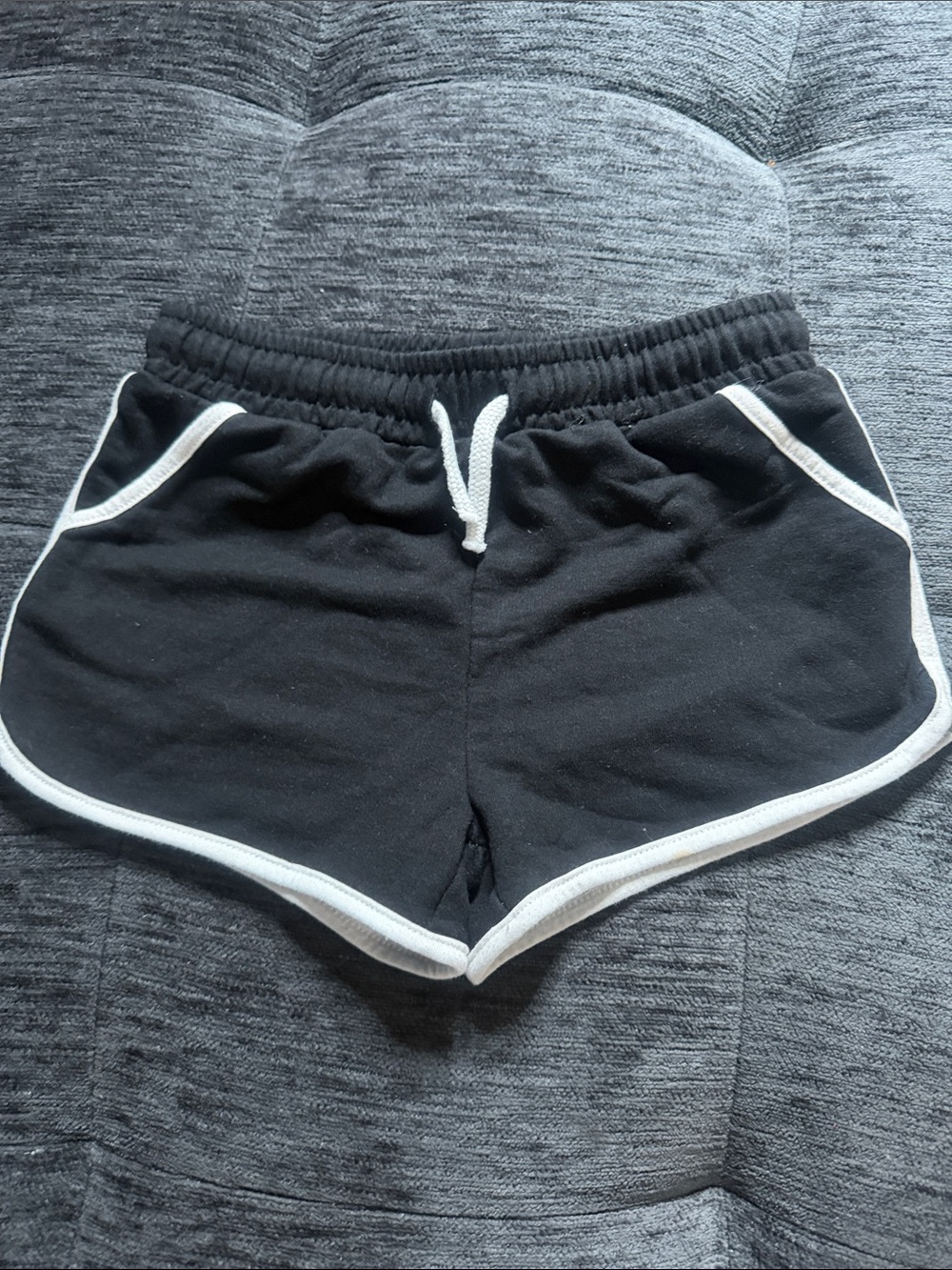 Black Athletic Shorts with White Trim